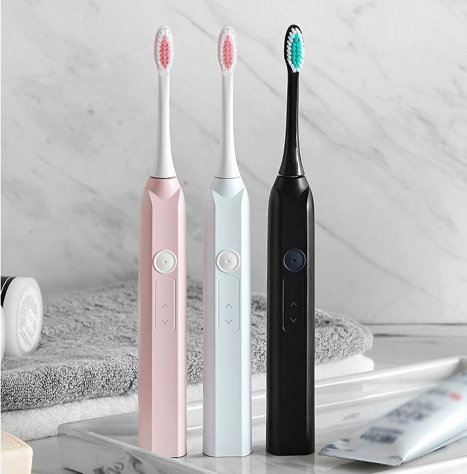 Rechargeable Sonic electrical toothbrush with 2 replacement head an electric toothbrush